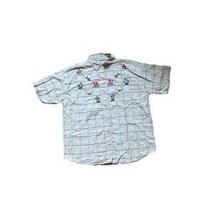 Floral Embroidered Checkered Women's Top